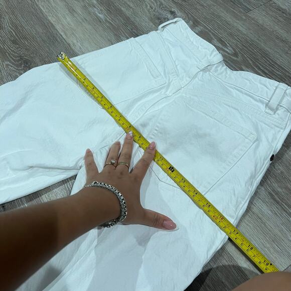 Zara White Flare Leg High Waisted Denim Jeans Size 2 - Picture 4 of 8